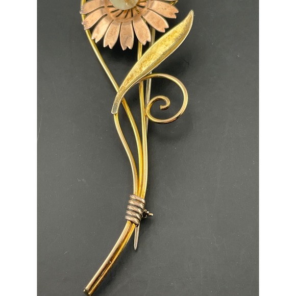 Van Dell Sterling & 12K Gold Filled Floral‎ Spray Brooch 1940s Vintage retro era - Picture 4 of 10
